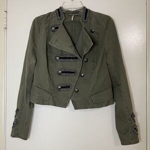 RARE!! Free People Keep Us together army green band jacket size 10